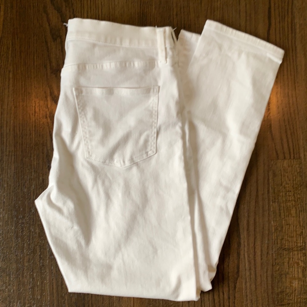 White high rise skinny straight white jeans, Uniqlo, size 28